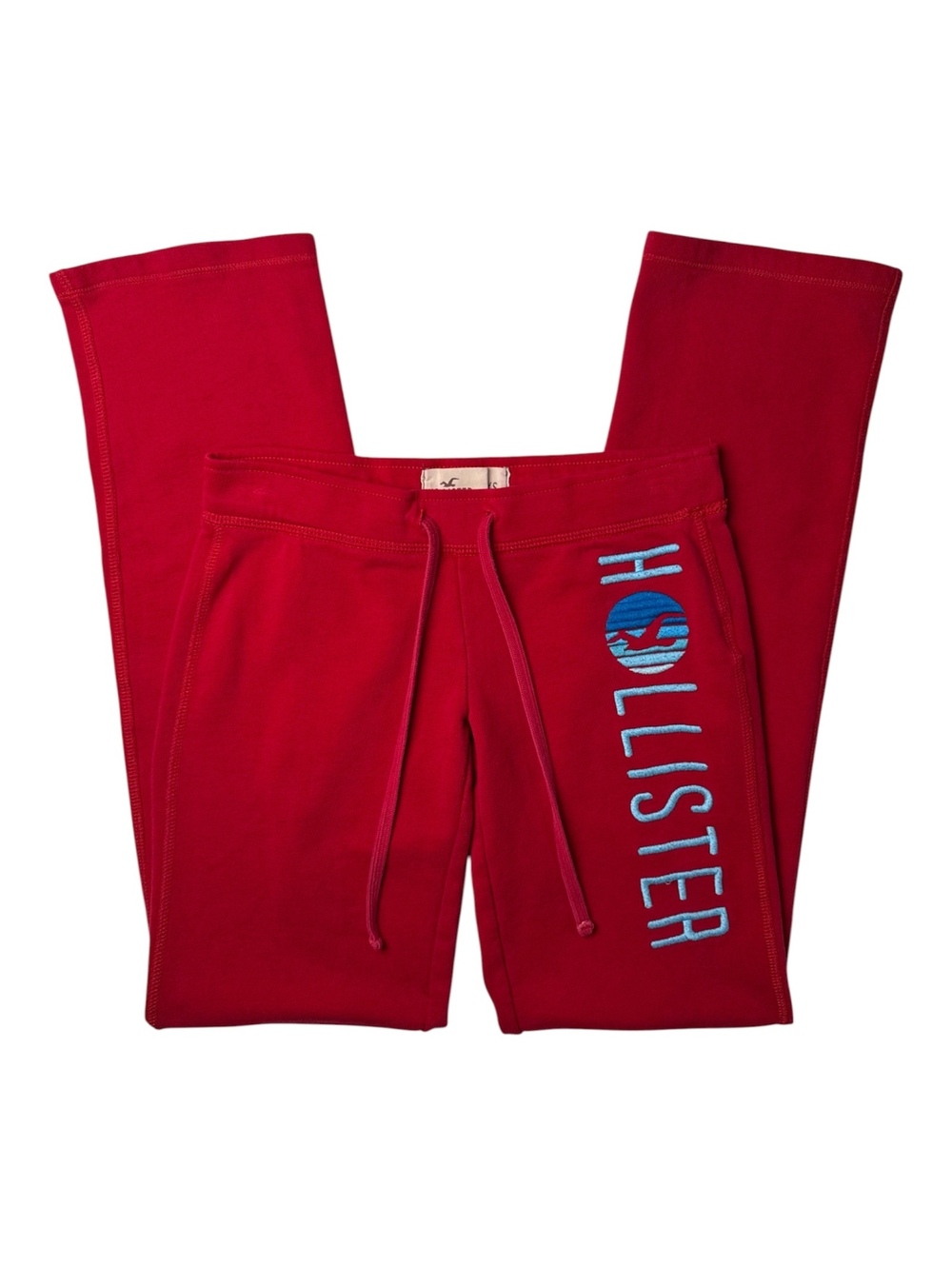 Hollister Red Flare Sweatpants w/ Blue Logo